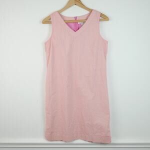 Vintage Gingham Sheath Dress Pink Preppy Cotton Spring 90s Size 6 Country Club